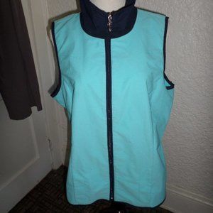 Chico's Weekends Aqua Navy Full Zip Vest Chico's 2 M/L